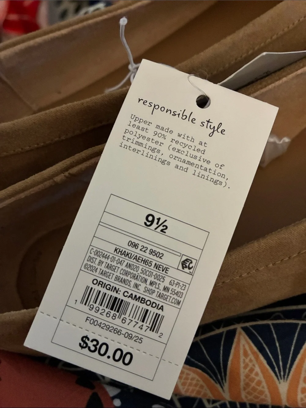 NWT A New Day Khaki Tan Neve Shoes Memory Foam Women’s size 9.5